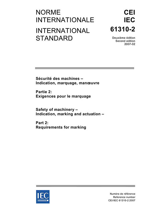 Cover IEC 61310-2:2007